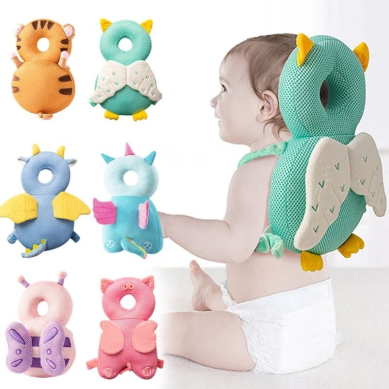 Coussin anti chute bebe en peluche et maille respirante