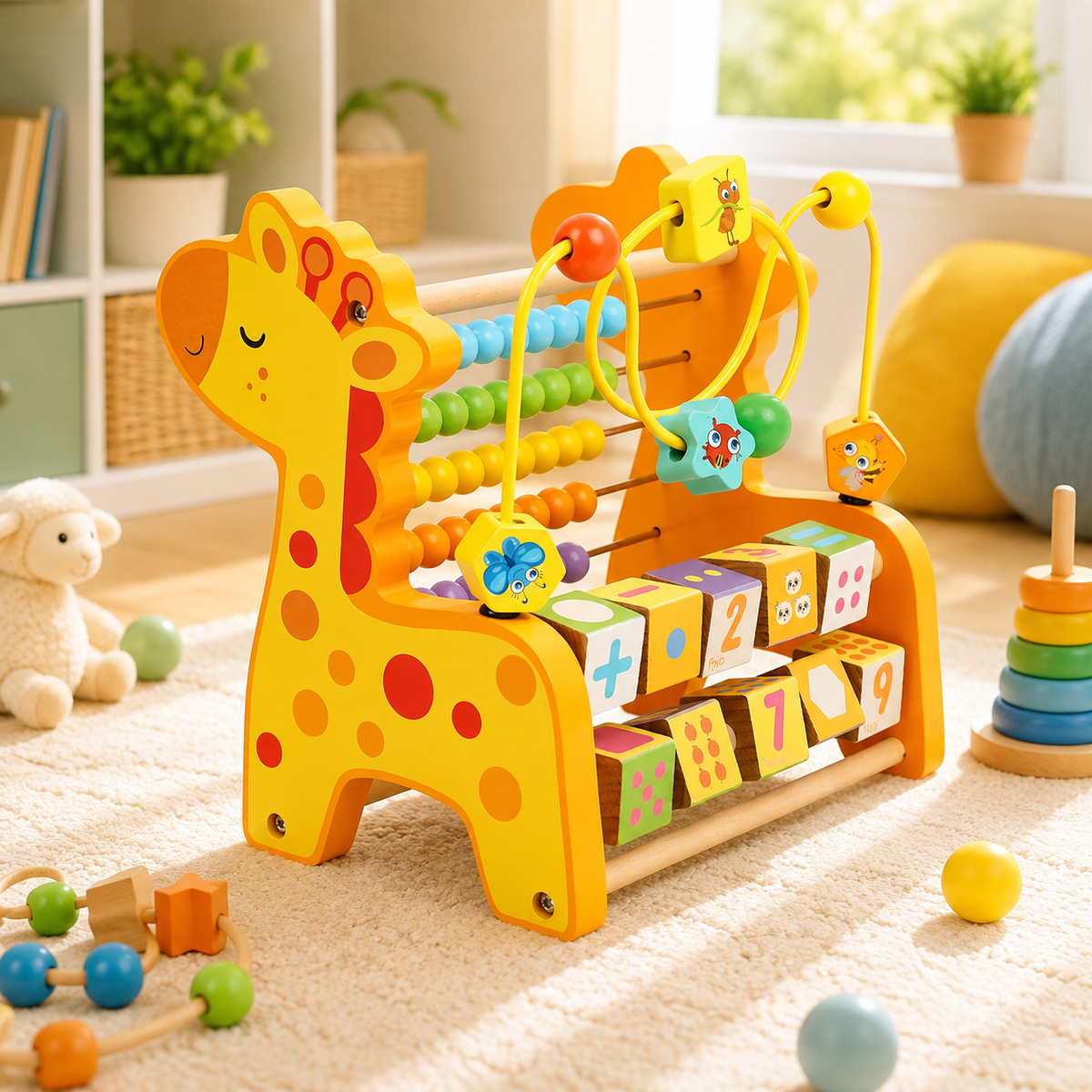 Cube d'activité bébé à six jeux éducatifs