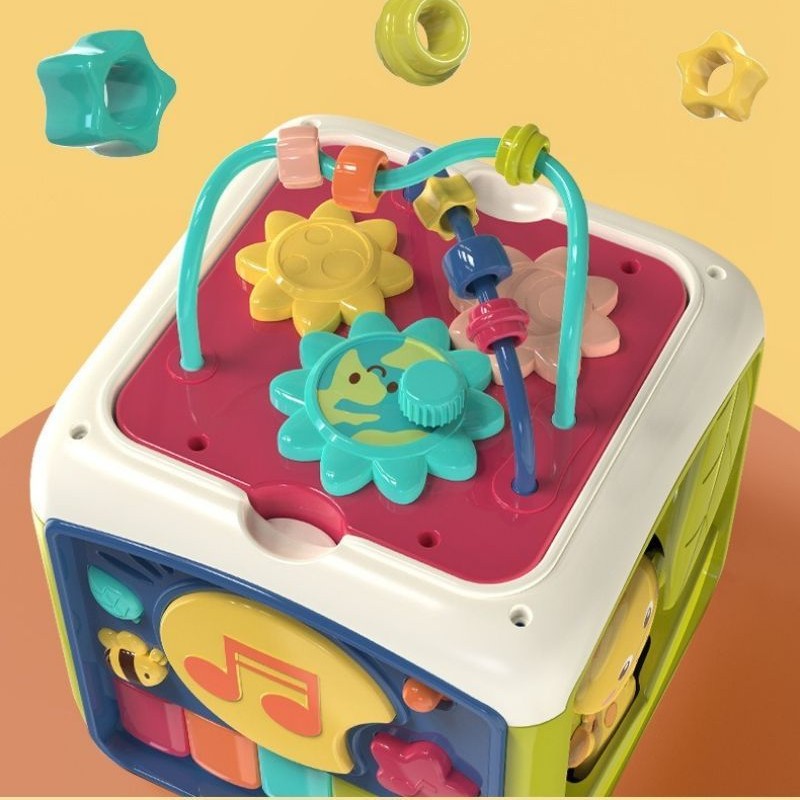 Cube d'activité bébé | Tambour à 7 faces d'éveil