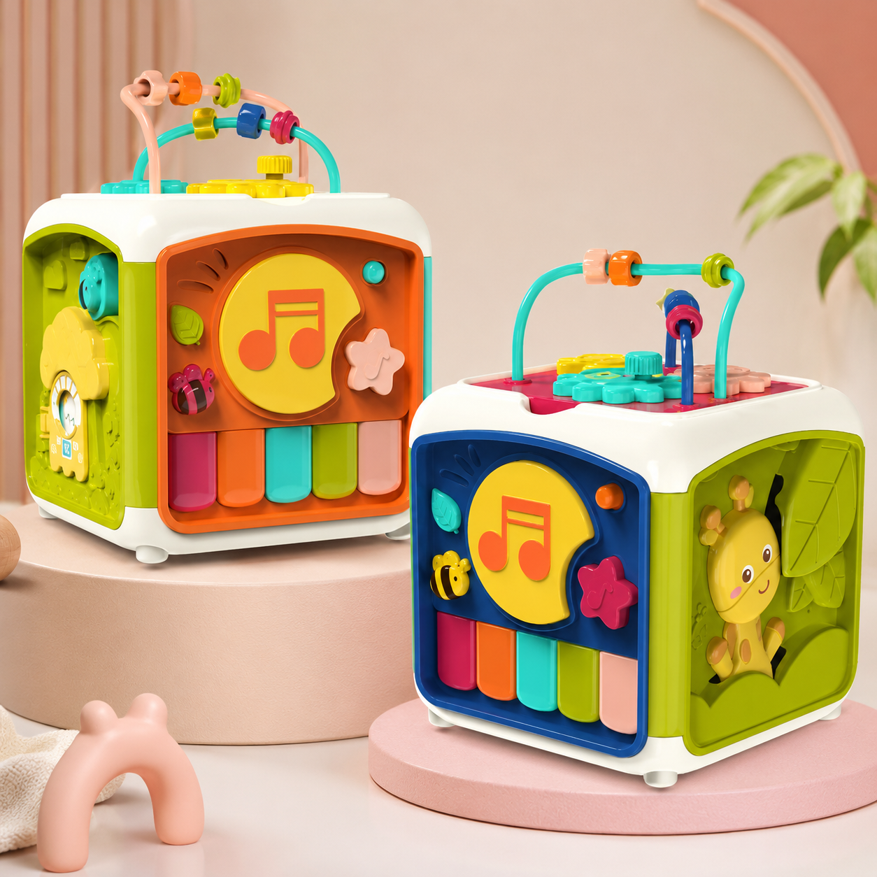 Cube d'activité bébé | Tambour à 7 faces d'éveil