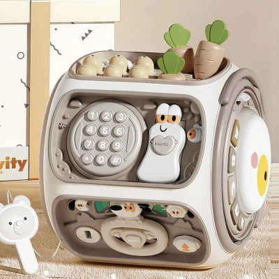 Cube d'activité bébé hexagone avec face téléphone