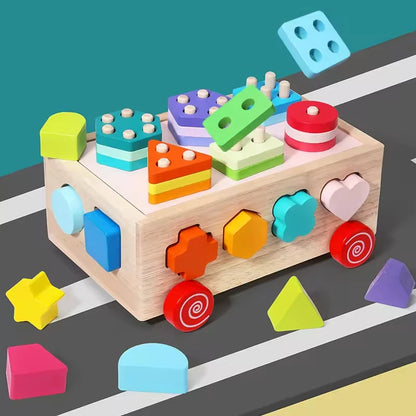 Cube de motricité en forme de petite voiture colorée plein de puzzle