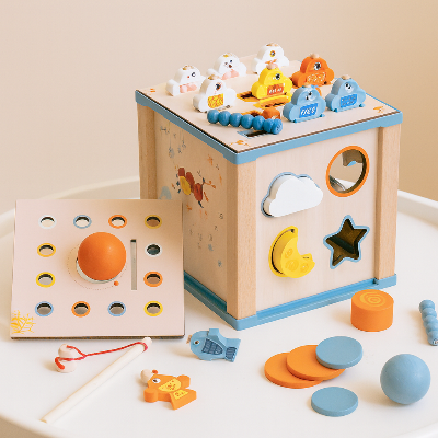 Cube de motricité bébé neuf-en-un boîte d'intelligence de l'éducation précoce