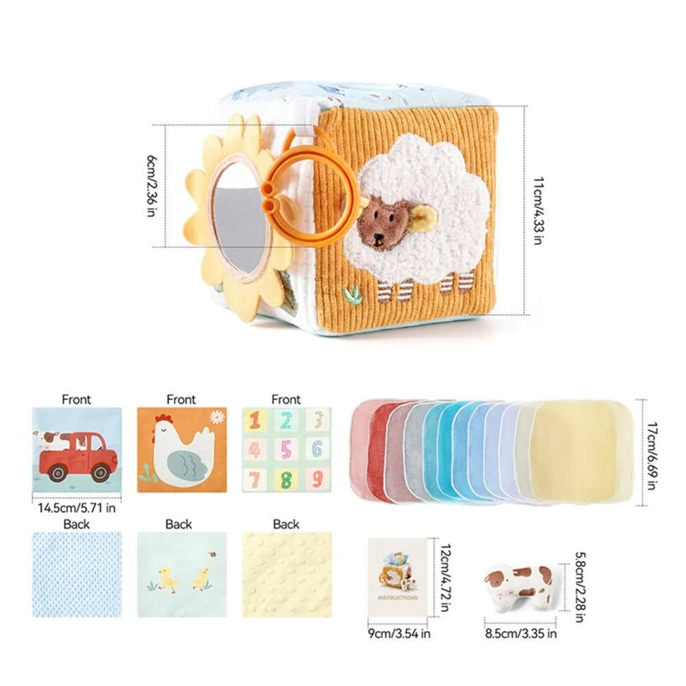 Cube motricité bébé bétail boite à tissu