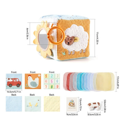 Cube motricité bébé bétail boite à tissu