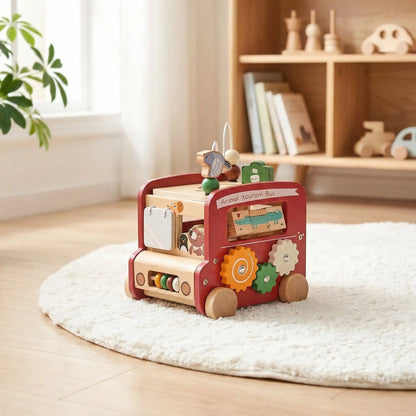 Cube motricité bébé cinq faces en bois
