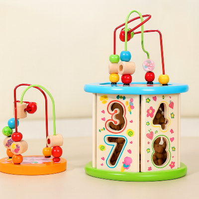 Cube motricité bébé avec des perles numériques multifonctionnelles