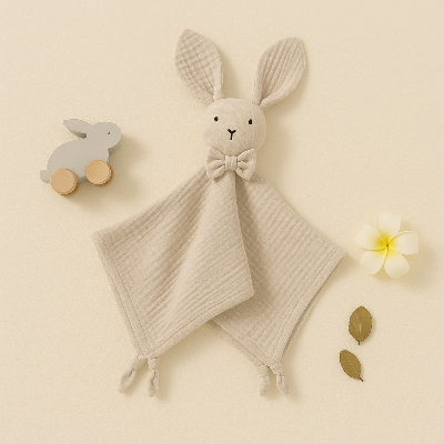 Dudou lapin au tissu de coton doux et  confortable pour apaiser dès la naissance.