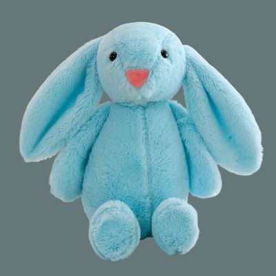 Doudou lapin bleu en peluche accessoire pour offrir un repère stable
