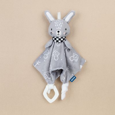 Tête rembourré de coton PP, Nœud élégamment noué autour du coup, ce doudou lapin est fait pour éveiller votre bébé