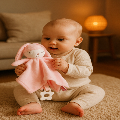 doudou lapin rose, un confident silencieux pour votre bébé