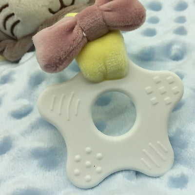 doudou lion avec anneau dentaire