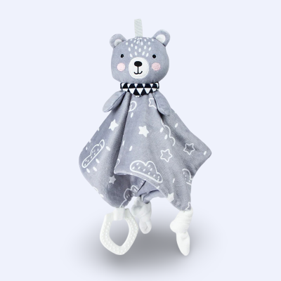 Un doudou ours avec anneau de dentition