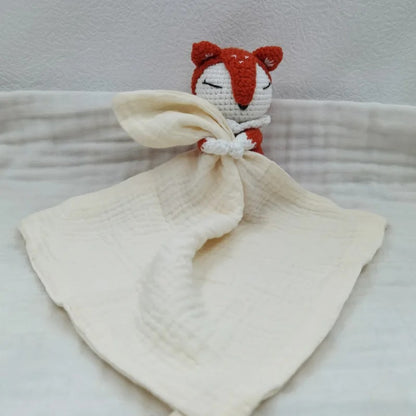 Doudou renard et coton crème