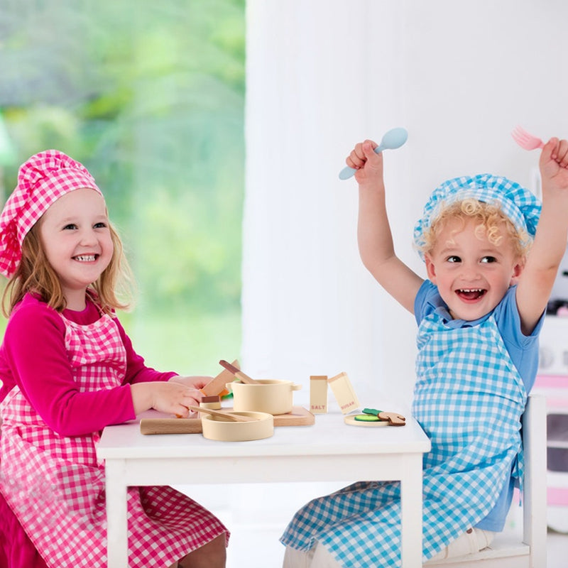 Les règles de la cuisine avec le set jouet pour bébé en bois