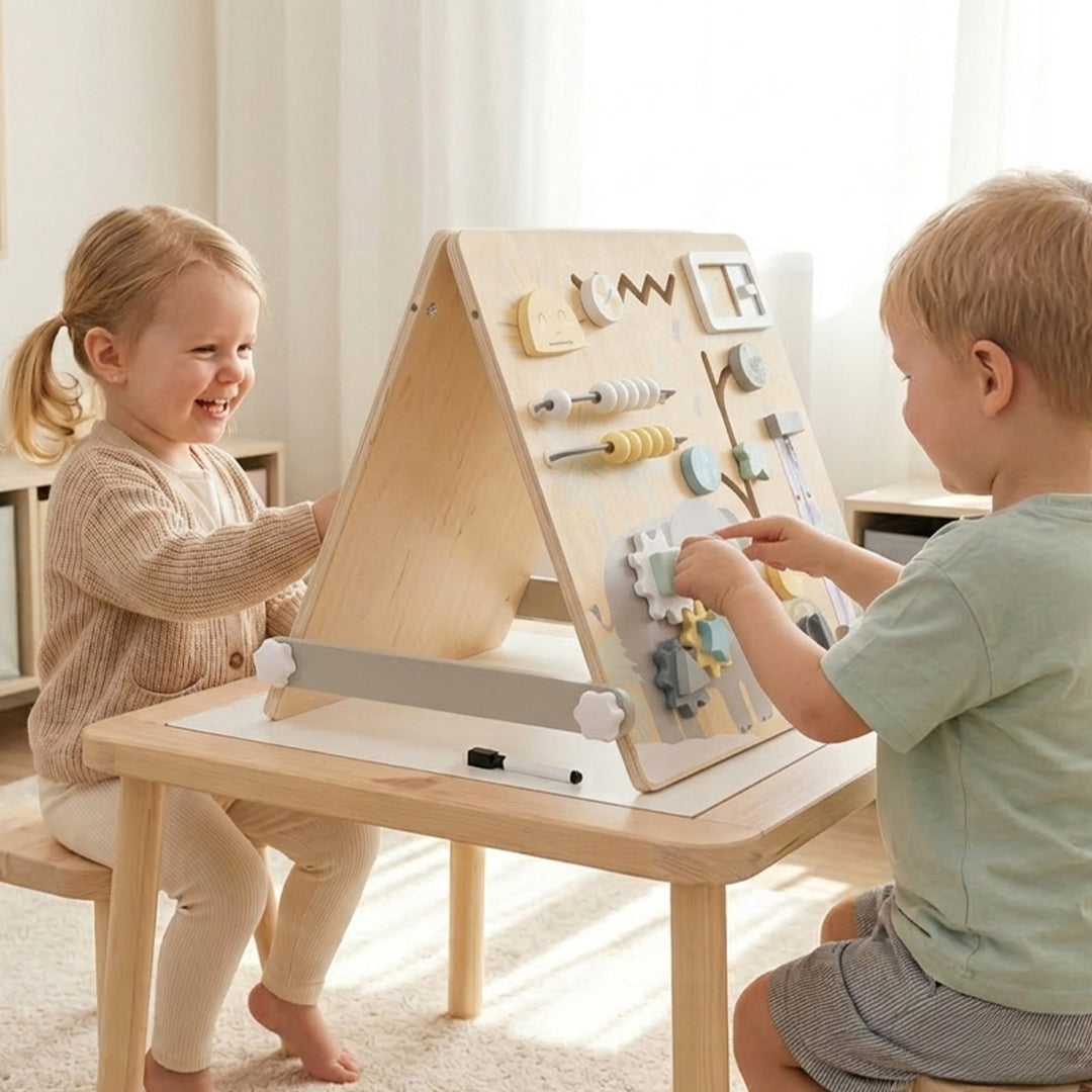 Eveil à deux sur le même cube motricité bébé de façon indépendante 