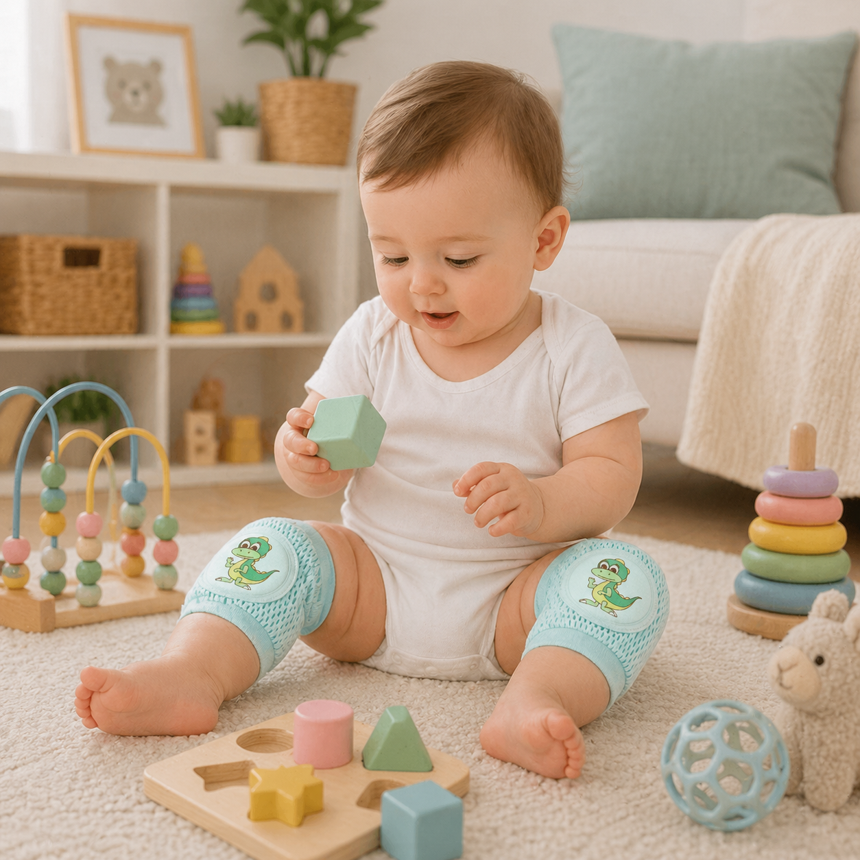 Genouillère bebe aux genoux prêt pour explorer