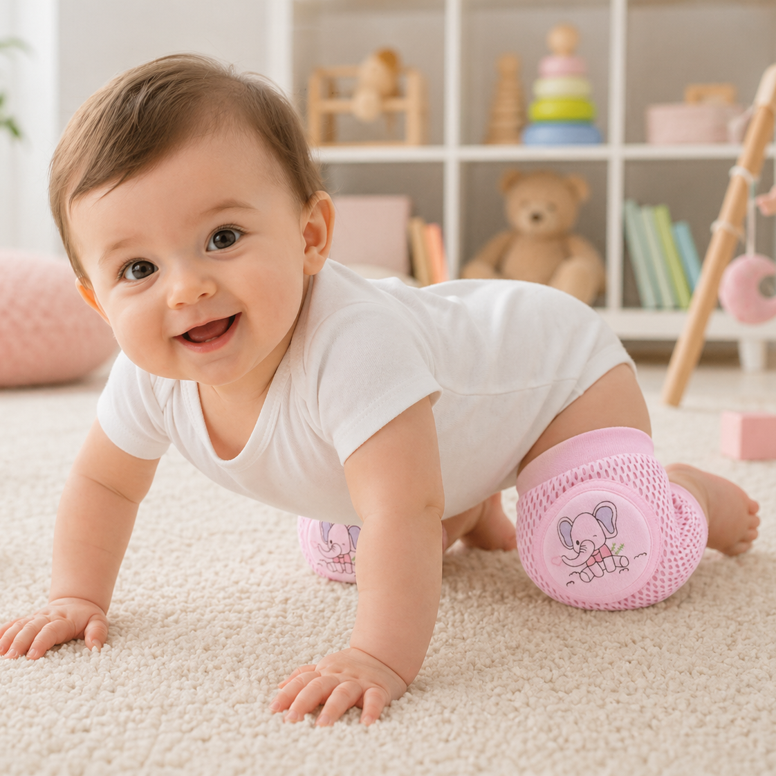 Genouillère bebe la joie de se mettre sur ses genoux