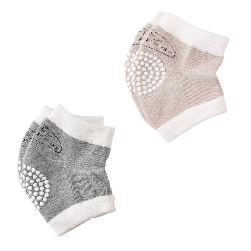Genouillère bebe pack gris et abricot