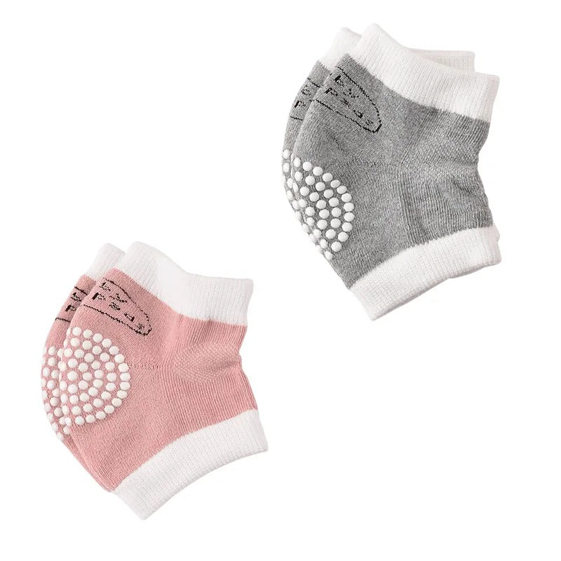 Genouillère bebe pack rose et gris