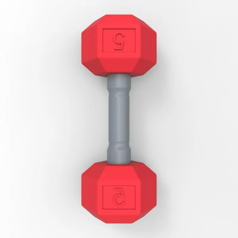 Hochet bébé haltère rouge