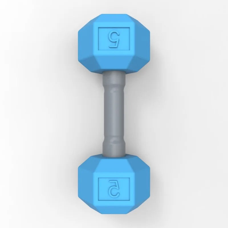 Hochet bébé haltère bleu