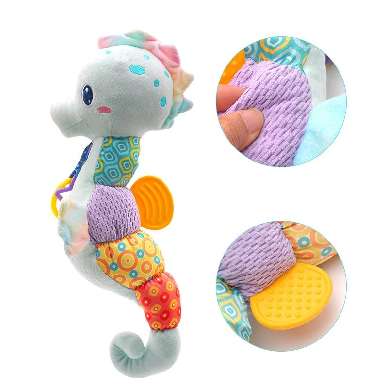 Hochet bébé hippocampe bleu