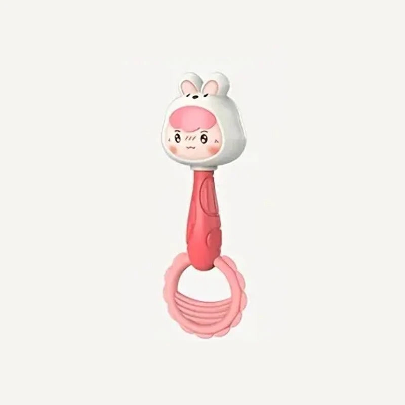 Hochet bébé lapin rose