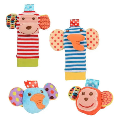 Hochet bébé motifs Singe - Eléphant