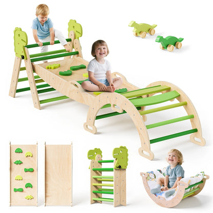 Jeux sur parcours motricité bébé bois avec liberté et assurance