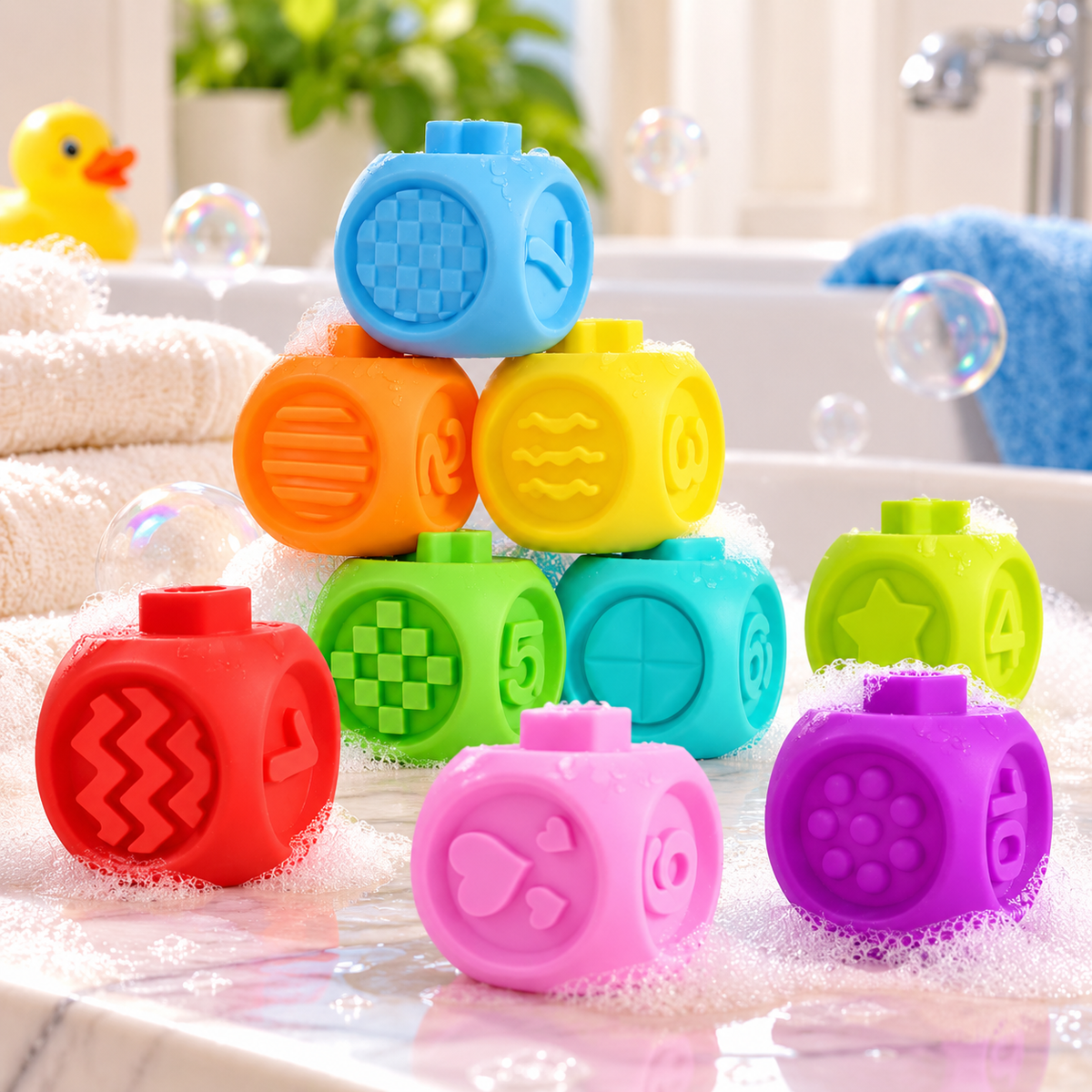 Jouet baignoire pour bebe en silicone alimentaire doux