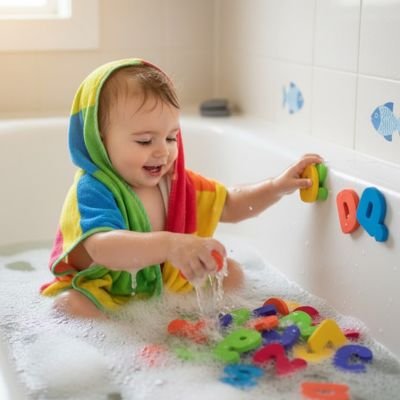 Jouet baignoire pour bebe la douceur de la mousse, bain sans danger