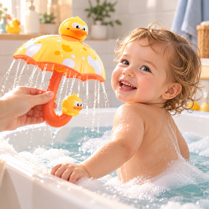 Jouet baignoire pour bebe parapluie de canard joyeux
