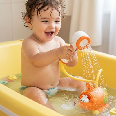 Jouet baignoire pour bebe avec la poignée ergonomique adaptée