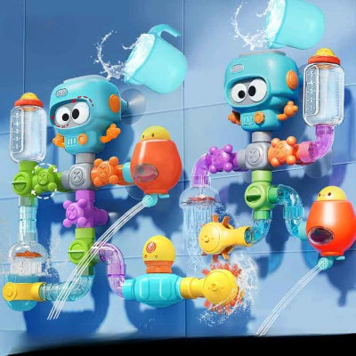 jouet bain bébé fait de ventouses puissantes, tubes toupie pour jet d'eau