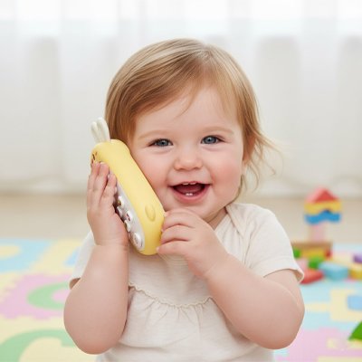 La petite répond a son téléphone portable Jouet bebe 1 an