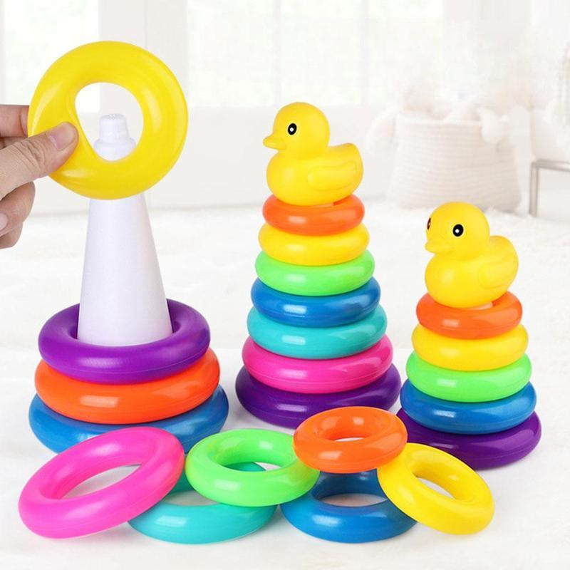 Jouet bebe arc-en-ciel à empiler