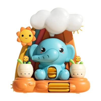 Jouet bébé bain nuage et éléphant accompagné de pots de fleur pour plus de fun