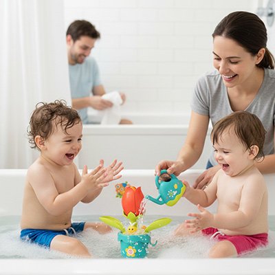 Jouet bebe bain crée une interaction spéciale en famille