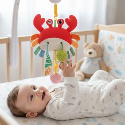 Jouet bebe eveil  pour l'autonomie dans le berceau