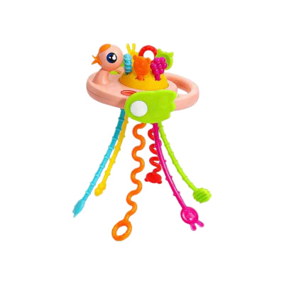 Jouet bebe eveil canard rose