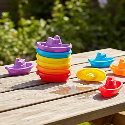 Jouet de bain​ petits bateaux colorés 