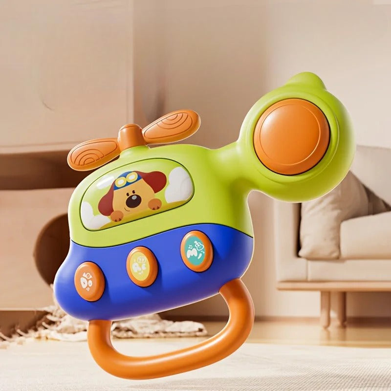 Jouet eveil bebe hélicoptère vert