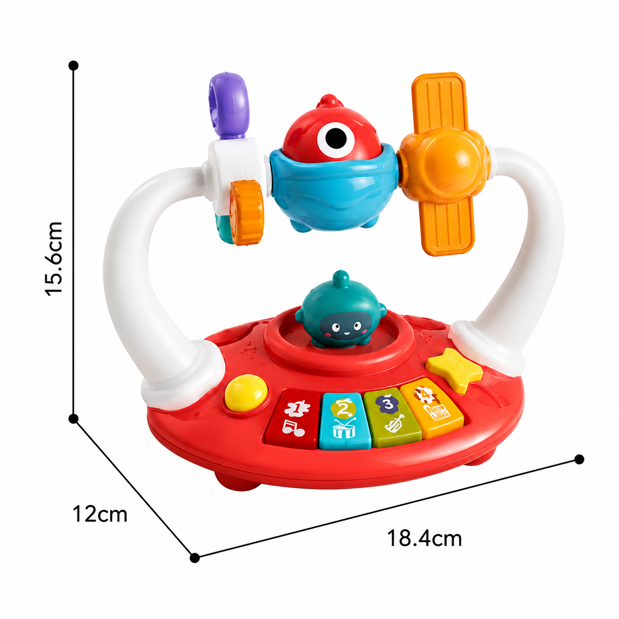 Jouet eveil bebe piano robot rouge