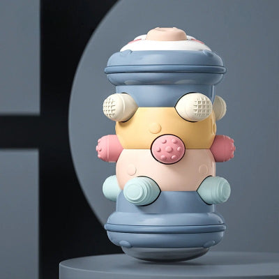 Jouet eveil bebe rouleau de motricité bleu