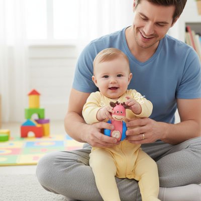 Jouet eveil bebe pour une complicité père fille 