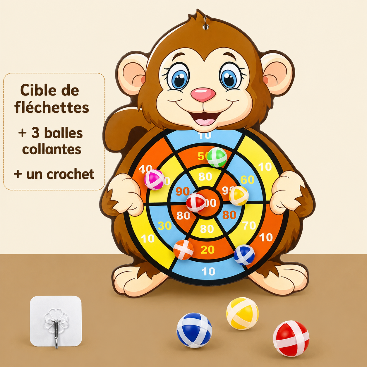 Jouet motricite bebe viser le singe malin 