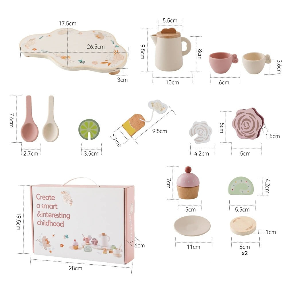 Jouet pour bébé en bois set royal rose