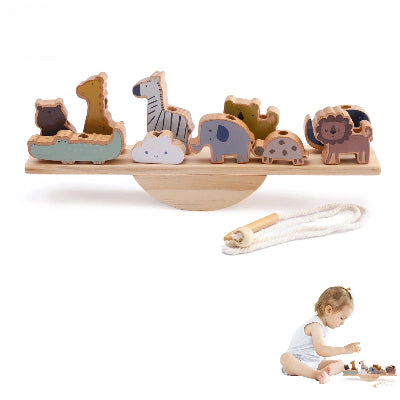 Jouets bois bebe avec plusieurs animaux
