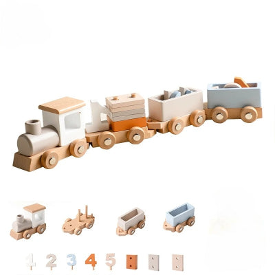 Jouets bois bebe train démontable